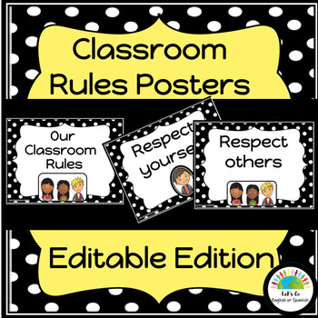 Preview of Back to School Classroom Rules Editable Edition PPT
