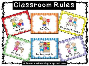 Back to School - Classroom Rules Poster Set by D Conway | TpT
