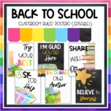 Back to School Classroom Rules Posters {EDITABLE}