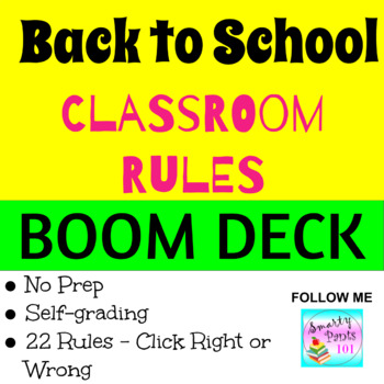 Preview of Back to School Classroom Rules  l  Boom Deck  