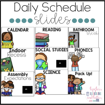 Back to School Classroom Schedule Slides with Timers | TpT