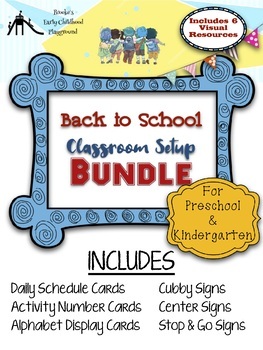 Preview of Back to School Classroom Setup Bundle for Preschool and Kindergarten