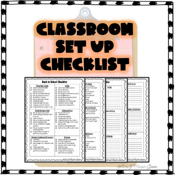 Back to School Classroom Setup Checklist by A to Z Marsh-Green | TPT