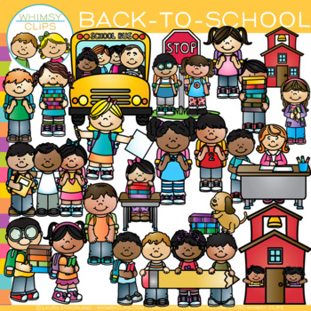 Preview of Kids Going Back-to-School Clip Art