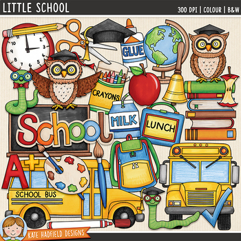 Preview of Back to School Clip Art - Little School (Kate Hadfield Designs)