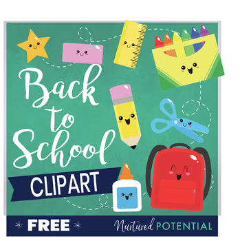 Back To School Clipart Free Cute School Supplies Clipart Tpt