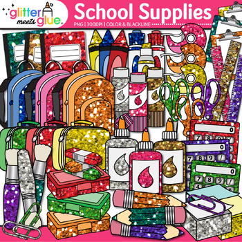 ART SUPPLIES Clipart, SCHOOL, PINK Graphic by TereVela Design
