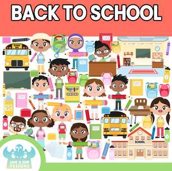 Preview of Back to School Clipart (Lime and Kiwi Designs)