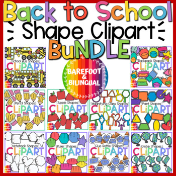 Preview of Back to School Clipart SHAPE Bundle (10 Sets Included!)