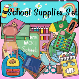 Back to School Clipart: School Supplies Clipart Set