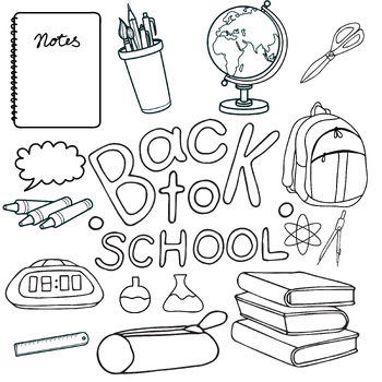 Preview of Back to School Clipart, School Supply Clipart.