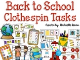 Back to School Clothespin Tasks