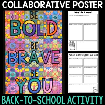 Preview of Be Yourself Collaborative Poster | Back to School Activity | SEL Activity
