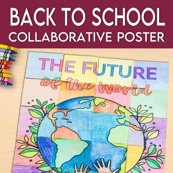 Preview of Back to School Collaborative Poster Classroom Team-Building with Extension