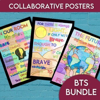 Preview of Back to School Collaborative Posters for Team Building with Extension Activities