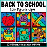 Back to School Color By Code Clipart and Color By Number Clip Art