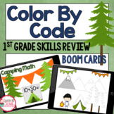 Back to School Color By Code and 1st Grade Math Test Prep 
