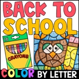 Back to School Color By Letter - Letter Recognition Practice