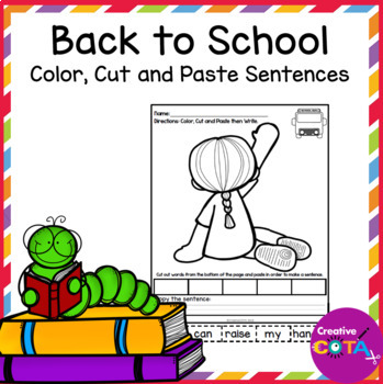 Preview of Occupational Therapy Back to School Coloring Pages & Sentence Writing Activity
