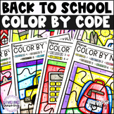 Back to School Color by Code - Back to School Color by Let