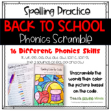 Back to School Color by Code - Phonics Spelling Scramble