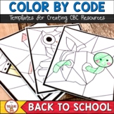 Back to School Color by Code Templates Clipart