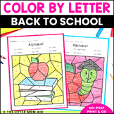 Back to School Color by Letter - Alphabet Coloring Pages