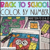 Back to School Color by Number - Addition to 10 and 20