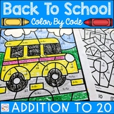 Back to School Color by Number Addition to 20