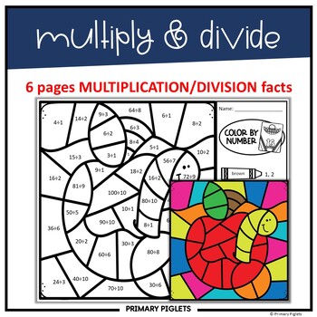 Back to School Color by Number Code Addition Subtraction Multiplication ...