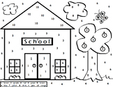 Back to School Color by Number! Schoolhouse for PreK and K
