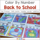 Back to School Color by Number Addition and Number Sense