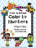 Back to School Color by Numbers - Place Value (Grades 3-5)