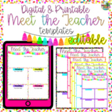 Digital and Printable Editable Meet the Teacher Templates 