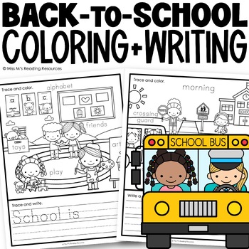 Preview of Back to School Coloring Pages Back to School School Writing Activities