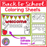 Back to School Coloring {Editable}