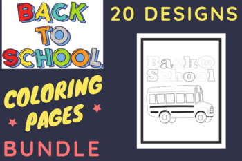 Preview of Back to School Coloring Pages Bundle