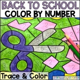 Back to School Coloring Pages - Color by Number - First Da