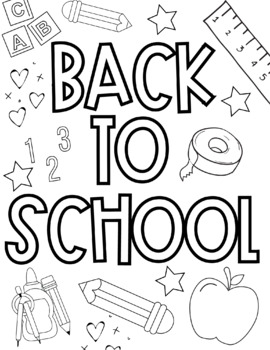 Back to School Coloring Pages FREEBIE by teaching with wg | TPT
