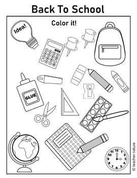 Back to School Coloring Pages Freebie by teacher nature | TPT