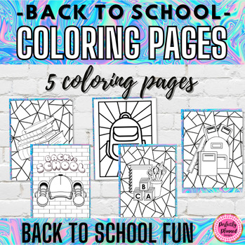 Preview of Back to School Coloring Pages | Fun Activities | First Week Early Finishers