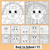 Back to School Coloring Pages Math Craft Pop Art Pencil Ap
