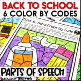 Back to School Coloring Pages Parts of Speech Color by Number