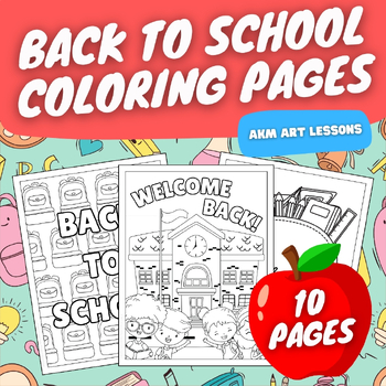 Preview of Back to School Coloring Pages - August/September Coloring Book - Welcome Back