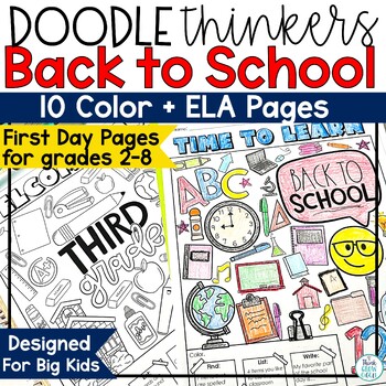 Preview of Back to School Coloring Pages Sheets Morning Work 3rd 4th 5th Grade