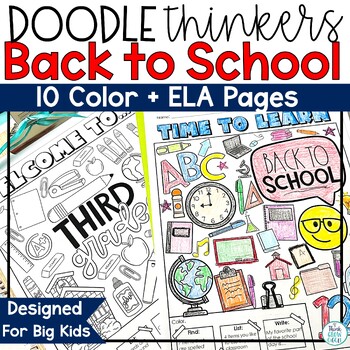 Preview of Back to School Coloring Pages Sheets Activities Morning Work 3rd 4th 5th Grade