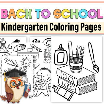 Preview of Back to School Coloring Pages for Preschool Kindergarten|Back to School Coloring