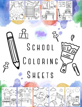 Preview of Back to School Coloring Sheets - School, Back to School, School Subjects