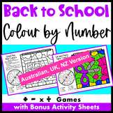 Back to School Colour by Number Math Games [Australian UK 