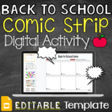 Back to School Comic Strip Digital Google Slides Activity 